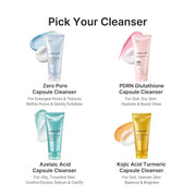Facial Cleanser PDRN Pink Glutathione Capsule Foam Cleanser | Daily Facial Cleanser for Pores - Uneven Skin Tone & Texture, Hydrating & Non-Stripping Face Wash, Korean Skincare, 4.23 Oz