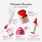 Facial Cleanser Red Foam Cleanser, 4.05 Oz | Daily Gentle Cleansing Foam for Sensitive & Troubled Skin - Deep Cleansing & Excess Sebum Control, Korean Skincare