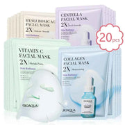 20pcs/5pcs Centella Collagen Face Mask VC Moisturizing Refreshing Sheet Masks Hyaluronic Acid  Facial Mask Skin Care Products Lanoi Beauty