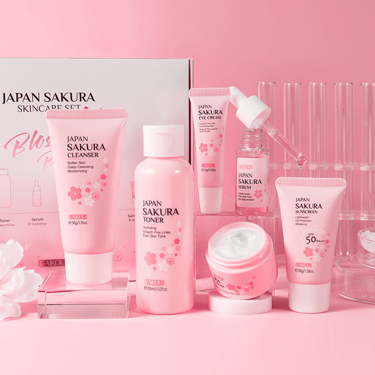 Japan Sakura Skincare Gift Set Lanoi Beauty