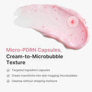 Facial Cleanser PDRN Pink Glutathione Capsule Foam Cleanser | Daily Facial Cleanser for Pores - Uneven Skin Tone & Texture, Hydrating & Non-Stripping Face Wash, Korean Skincare, 4.23 Oz